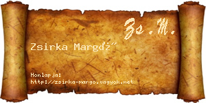 Zsirka Margó névjegykártya